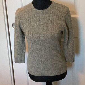J. Crew Heather Gray Cashmere Knit Sweater M vintage